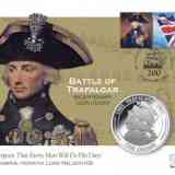 Sello y moneda del bicentenario de Trafalgar